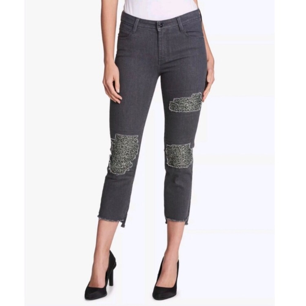 DKNY Gray Released Hem Straight Jeans Size 27 (4)